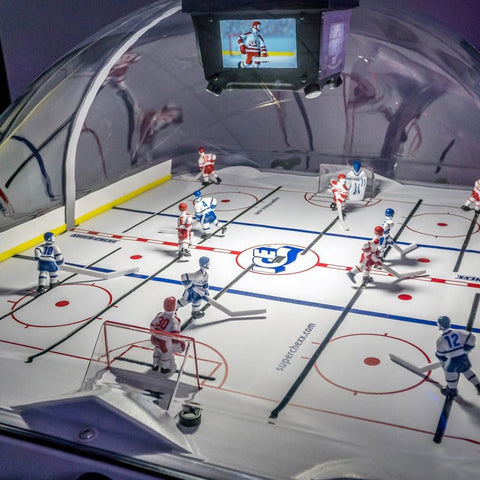 Premium Licensed Team USA "USA vs Canada" Edition Super Chexx PRO® Solid Wood Bubble Hockey Table - BubbleHockeyTables